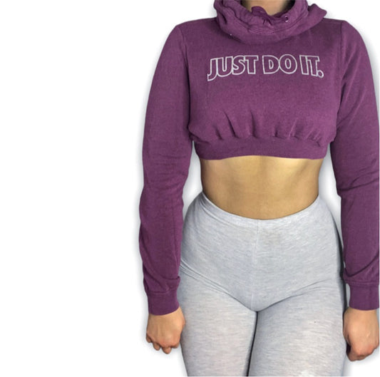 Nike Just do it Reworked Crop Hoodie Sweatshirt