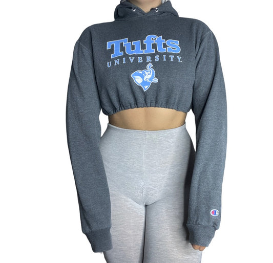 Tufts University Reworked Crop Hoodie