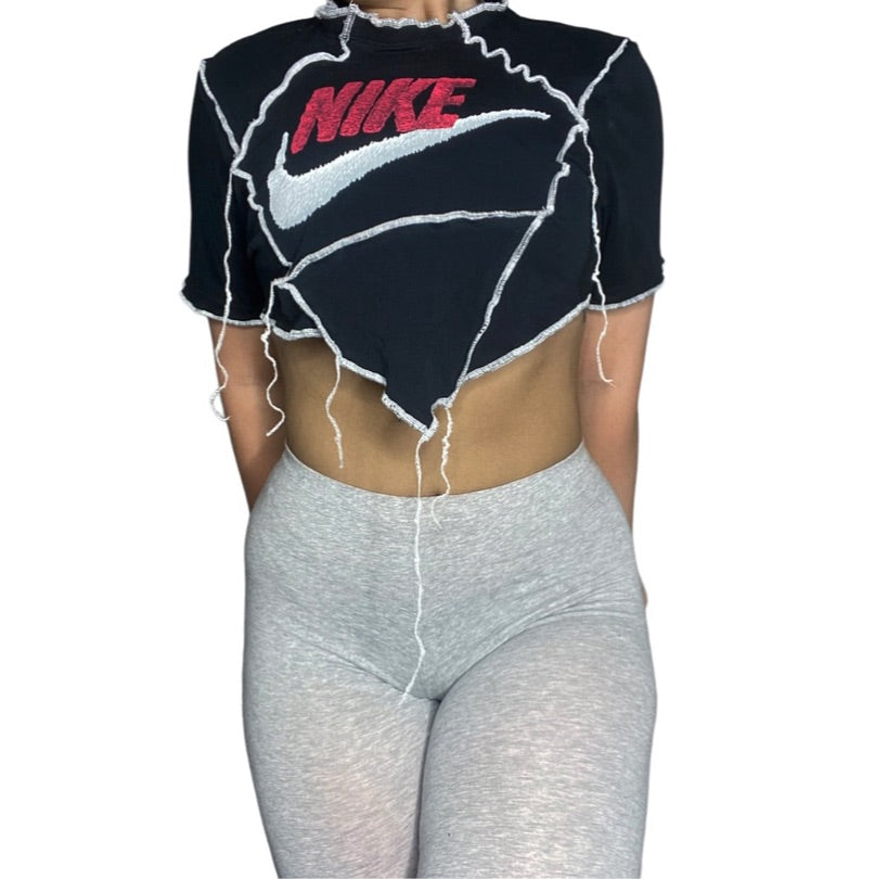 Nike Contrast Stitch Reworked Crop Top