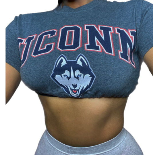 UCONN Reworked Crop Top