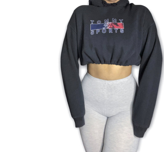 Vintage Tommy Sports Reworked Crop Hoodie