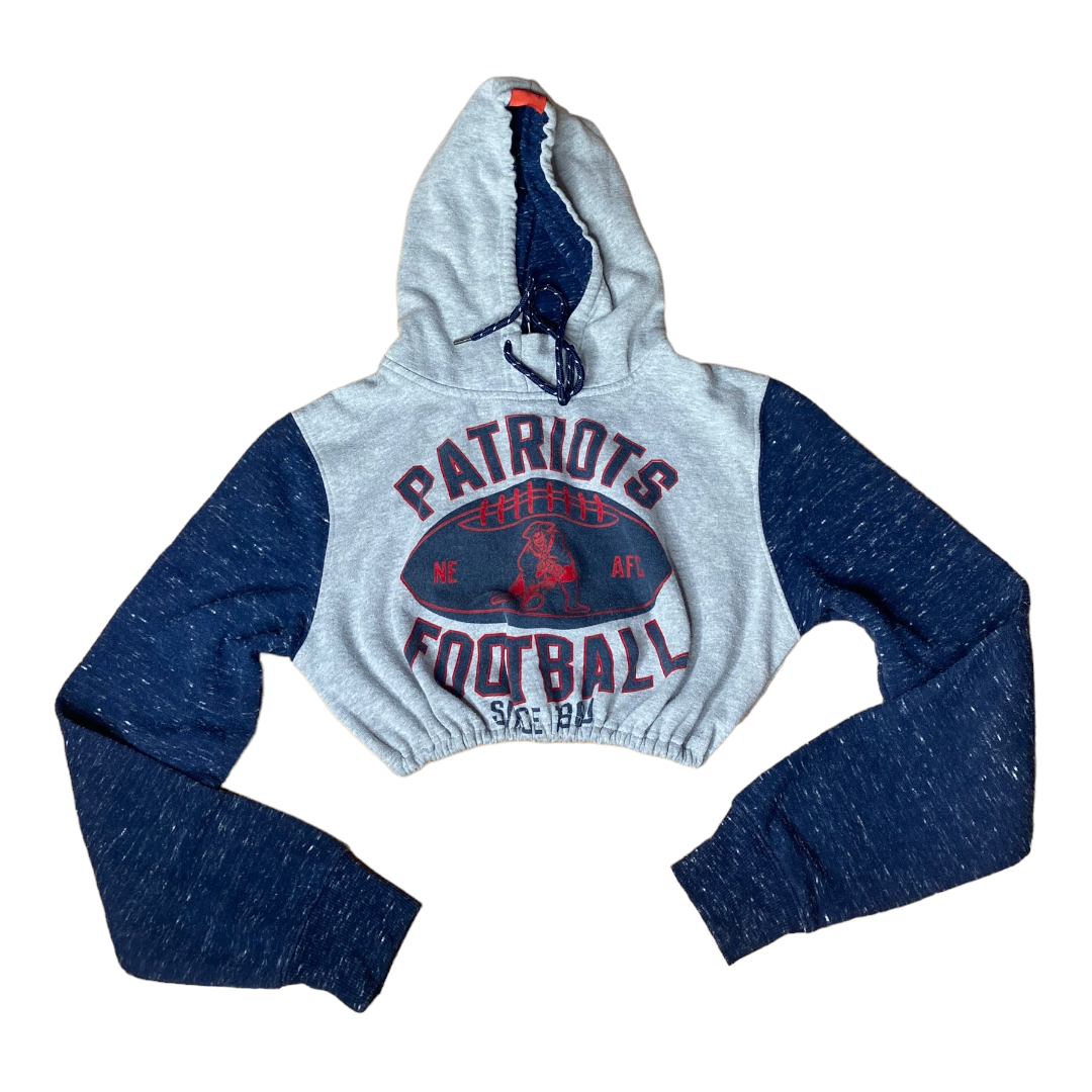 New England Patriots Reworked Crop Hoodie