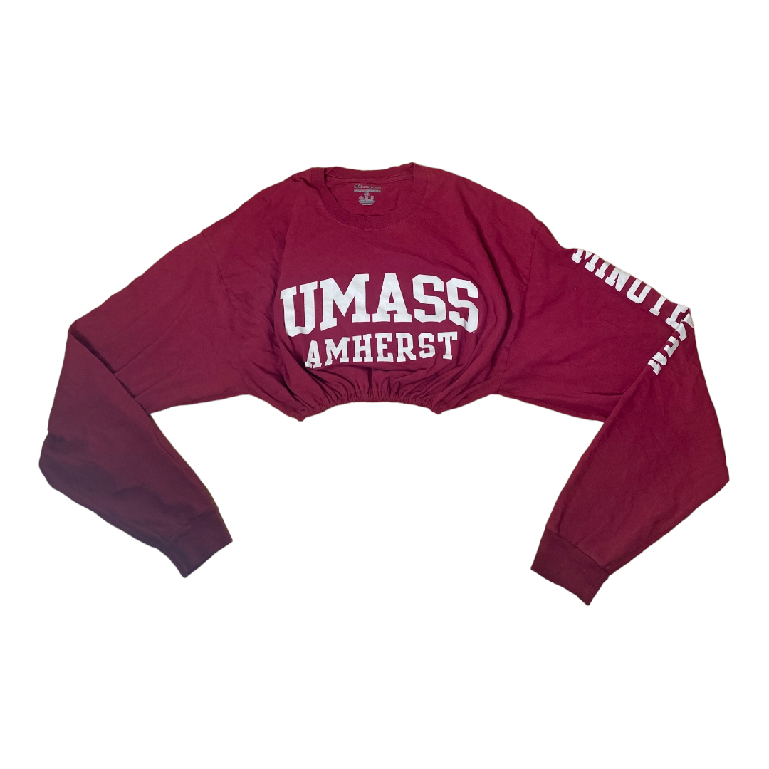 UMASS Amherst Reworked Longsleeve Crop Top