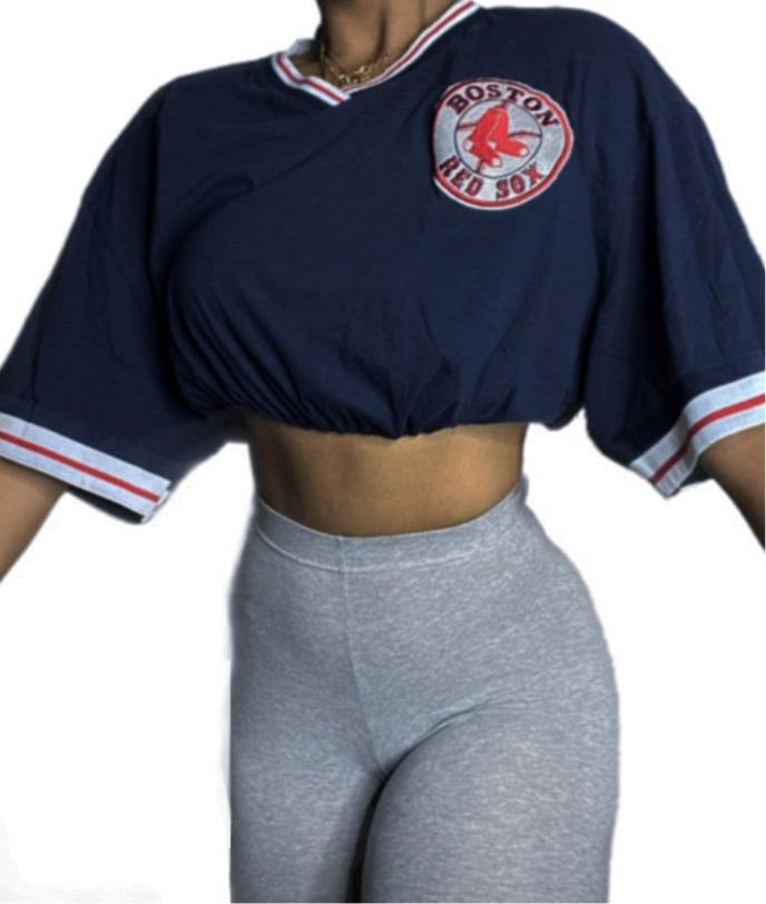 Boston Red Sox Reworked Crop Top