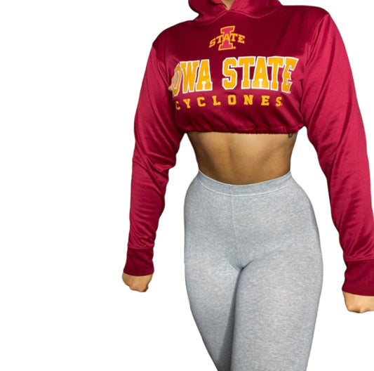 Iowa State Reworked Crop Hoodie