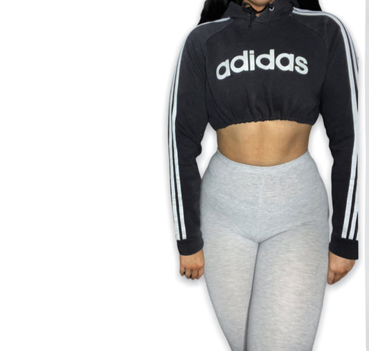 Adidas Reworked Three Stripe Crop Hoodie