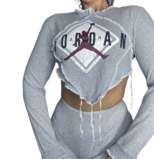 Air Jordan Reworked Contrast Stitch Crop Top