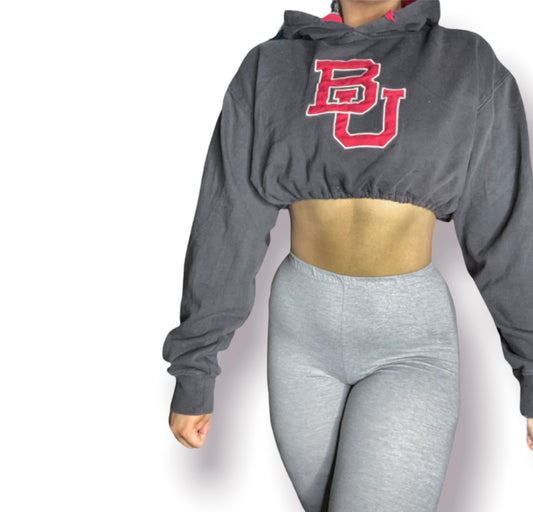 Boston University Reworked Crop Hoodie