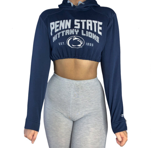 Penn State Reworked Crop Hoodie Sweatshirt