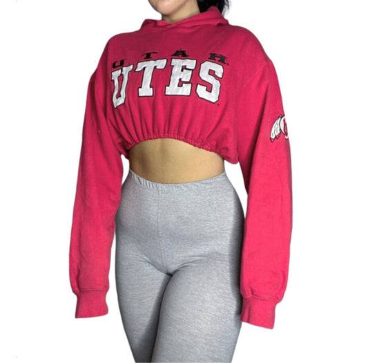 University of Utah Reworked Crop Hoodie