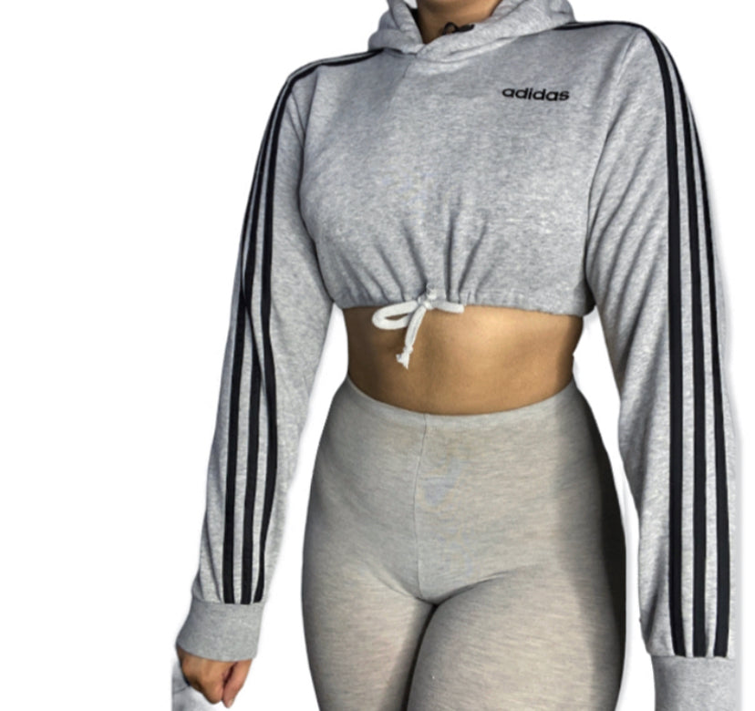 Adidas Reworked Three Stripe Crop Hoodie