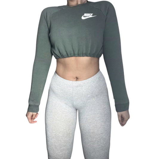 Nike Reworked Crop  crewneck Sweatshirt