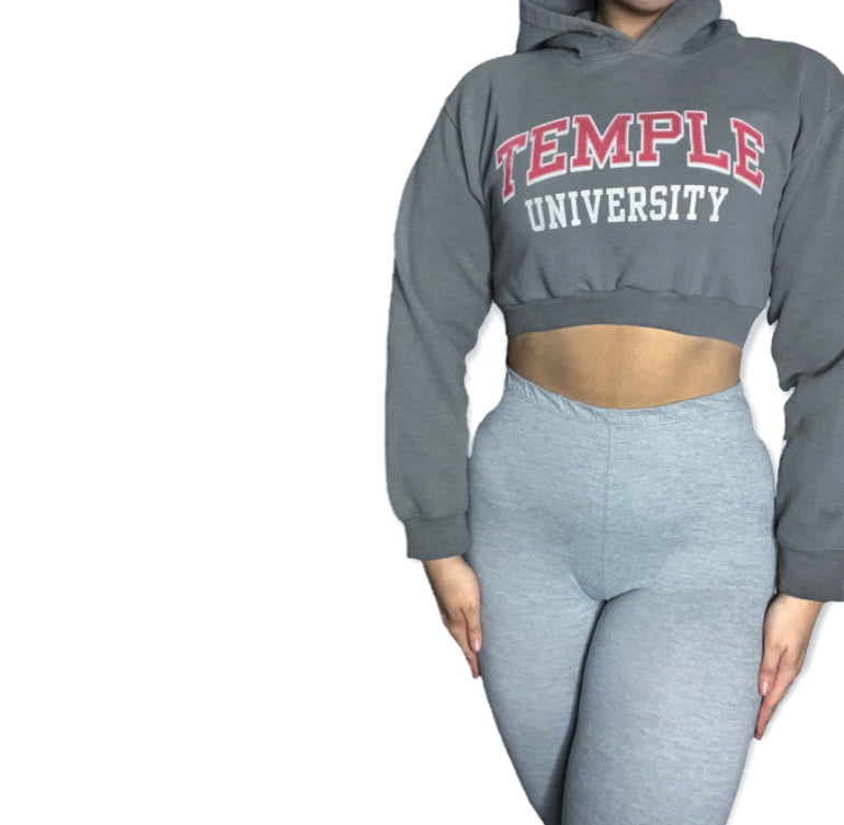 Temple University Reworked Crop Hoodie