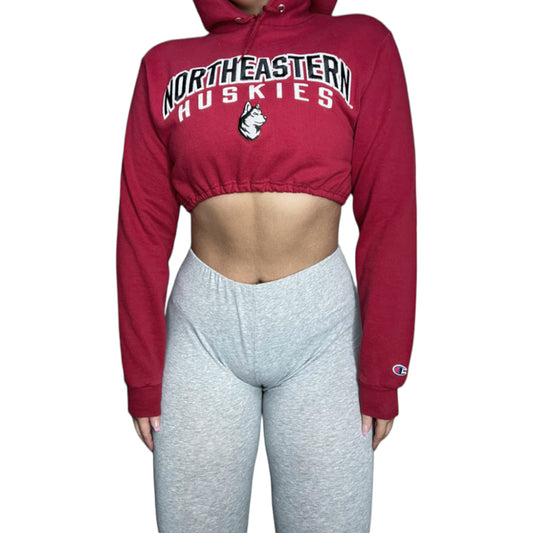 Northeastern Huskies Reworked Crop Hoodie