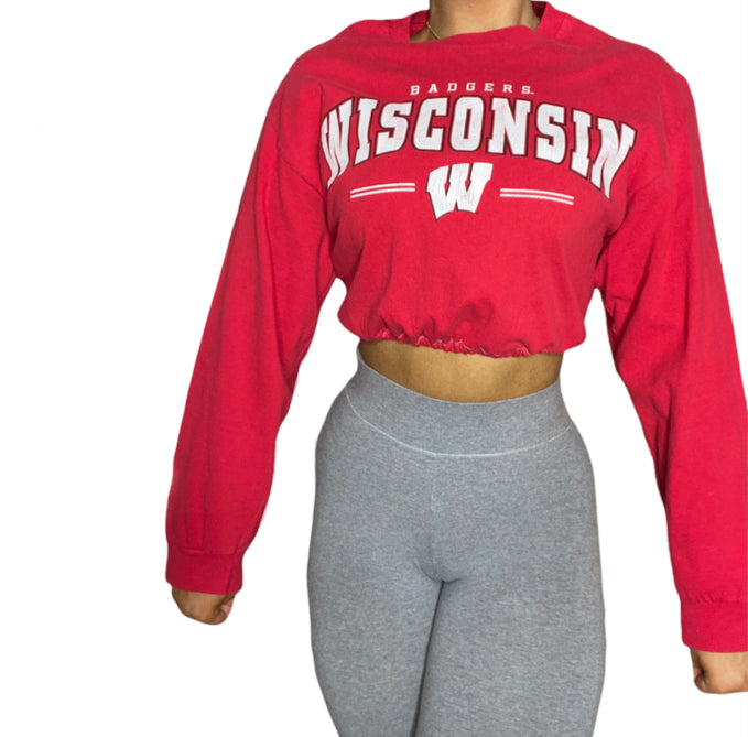 University of Wisconsin Badgers Reworked Crop Top