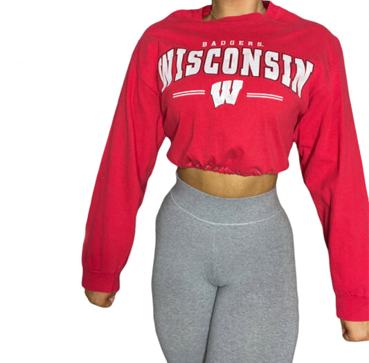 University of Wisconsin Badgers Reworked Crop Top