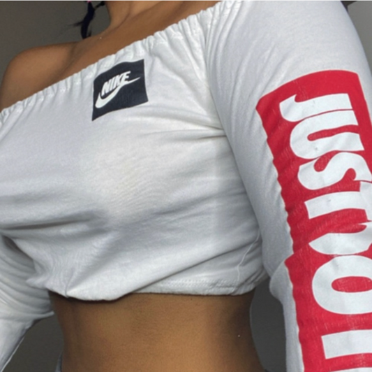 NIKE Off the Shoulder Reworked Crop Top