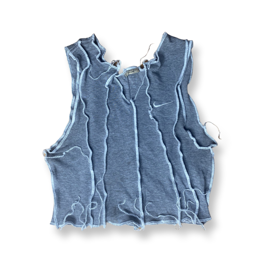 Nike Reworked Contrast Stitch Crop Tank Top