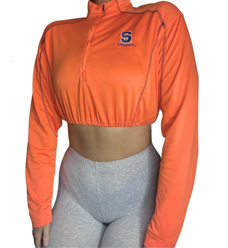 Syracuse University Reworked Crop Quarter Zip Up