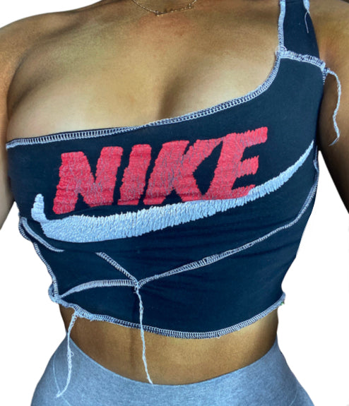 NIKE Reworked One Shoulder Crop Top