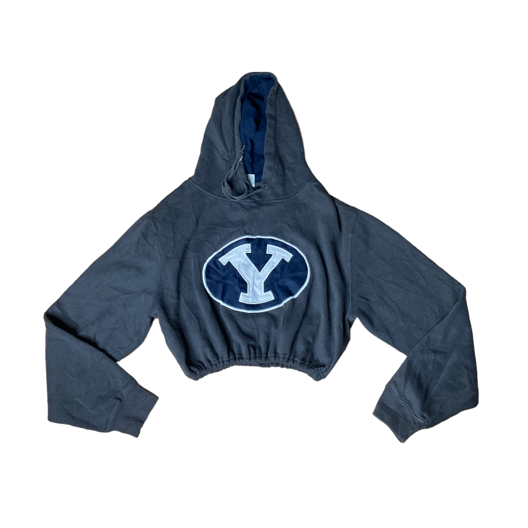 BYU Reworked Crop Hoodie