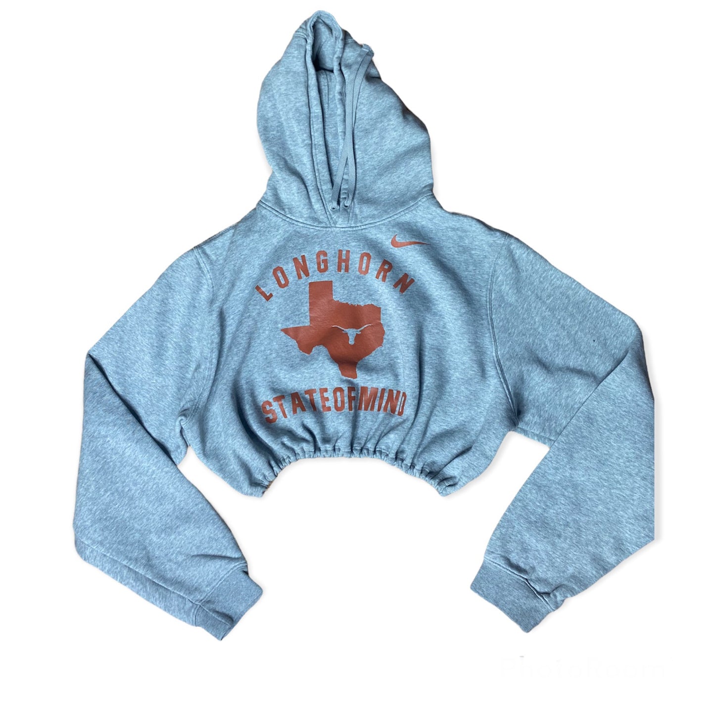 Texas Longhorns Reworked Cropped Hoodie Sweatshirt