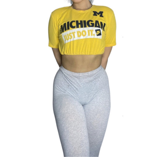 University of Michigan Reworked Nike Crop Top