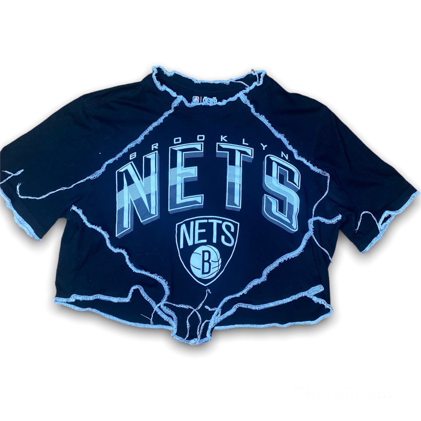 Brooklyn Nets Reworked Reverse Seam Crop Top