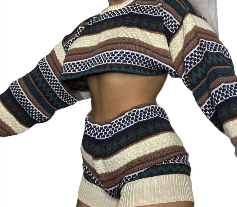 Vintage 80s/90s Reworked Knit Sweater Matching Set