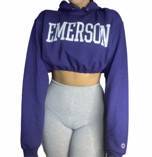 Emerson College Reworked Crop Hoodie