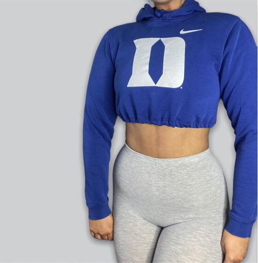 Nike x Duke Reworked Crop Hoodie Sweatshirt