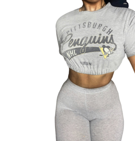 Pittsburgh Penguins NHL Reworked Crop Top