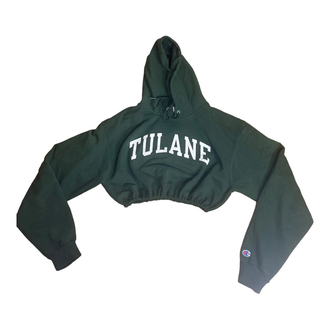 Tulane University Reworked Crop Hoodie