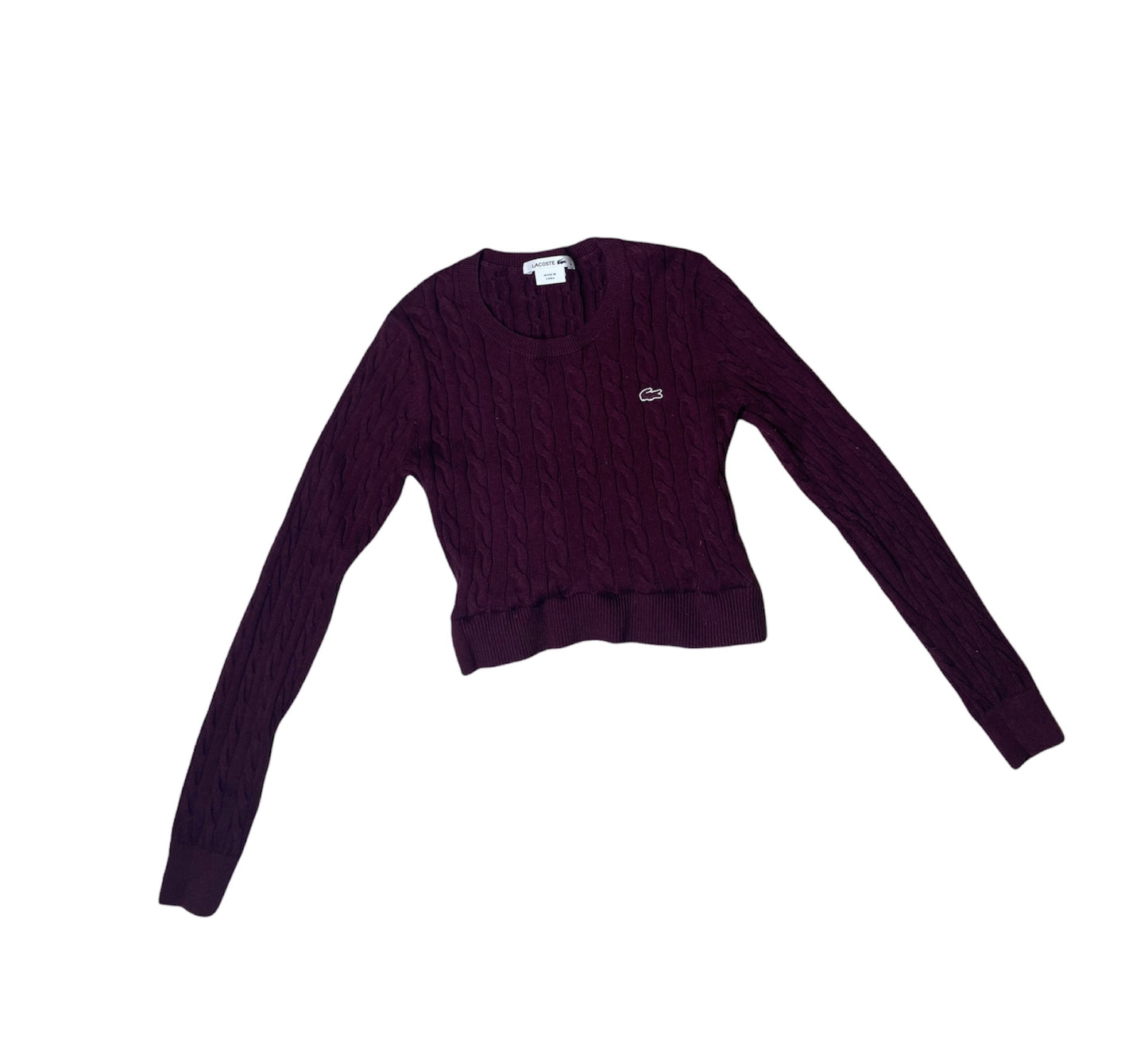 Lacoste Reworked Knit Cropped Sweater