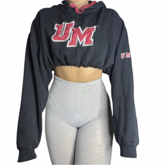 UMASS Amherst Reworked Crop Hoodie