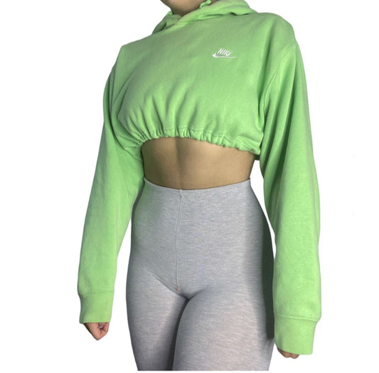 Nike Reworked Green Crop Hoodie