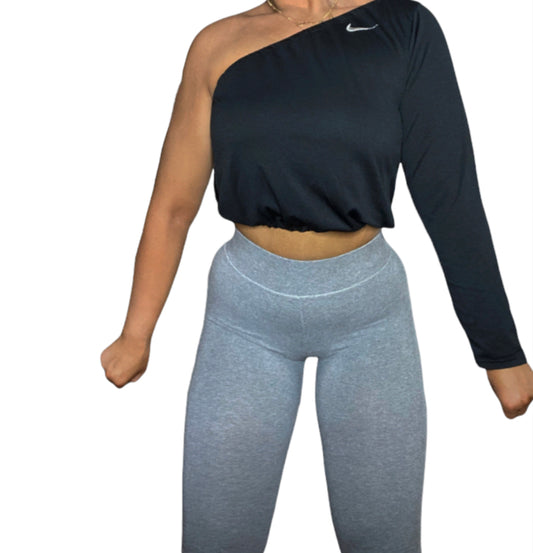 NIKE Reworked Crop One Shoulder Top