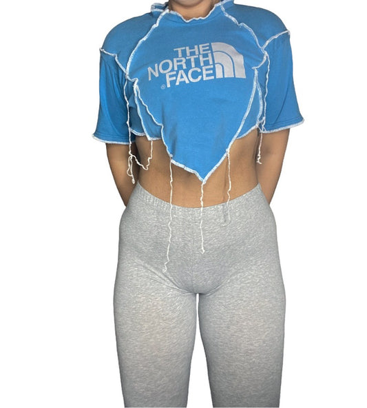 North Face Reworked Contrast Stitch Crop Top