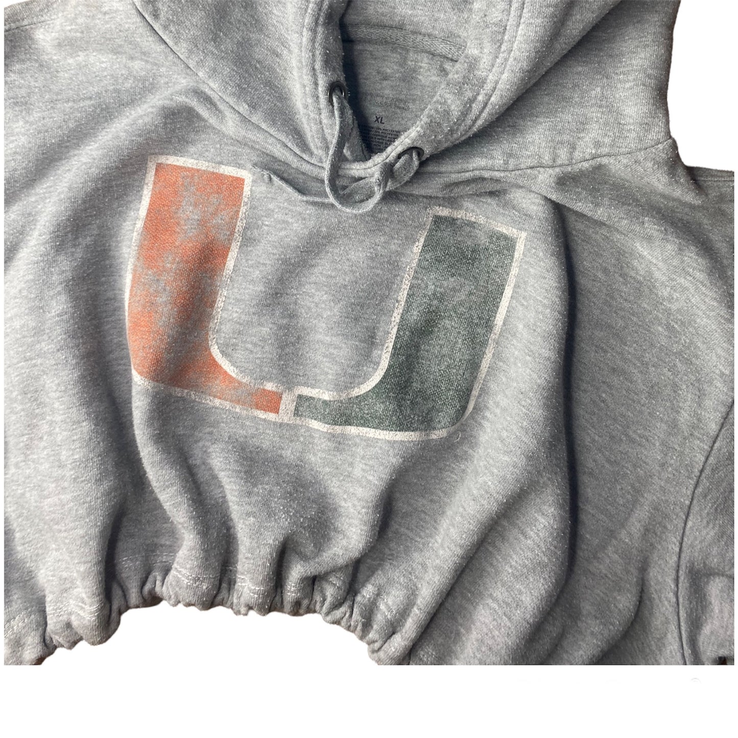 University of Miami Reworked Crop Hoodie Sweatshirt