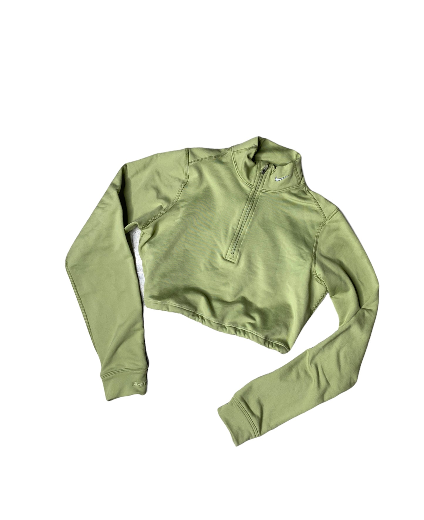 NIKE Vintage Lime Green Cropped Quarter Zip