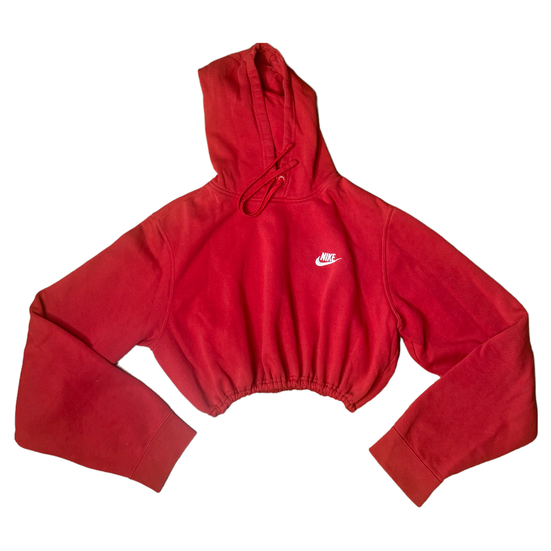 Nike Reworked Red Crop Hoodie