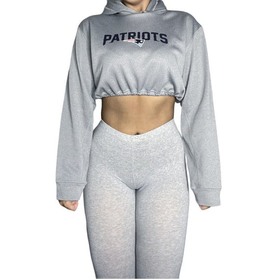 New England Patriots Reworked Crop Hoodie