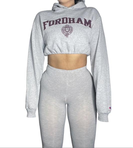 Fordham University Reworked Crop Hoodie