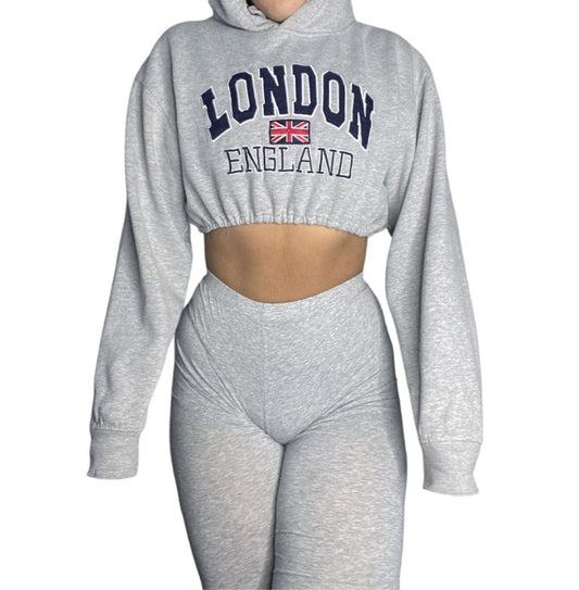 London Reworked Crop Hoodie