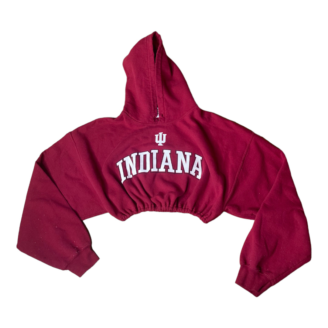 Indiana University Reworked Crop Hoodie