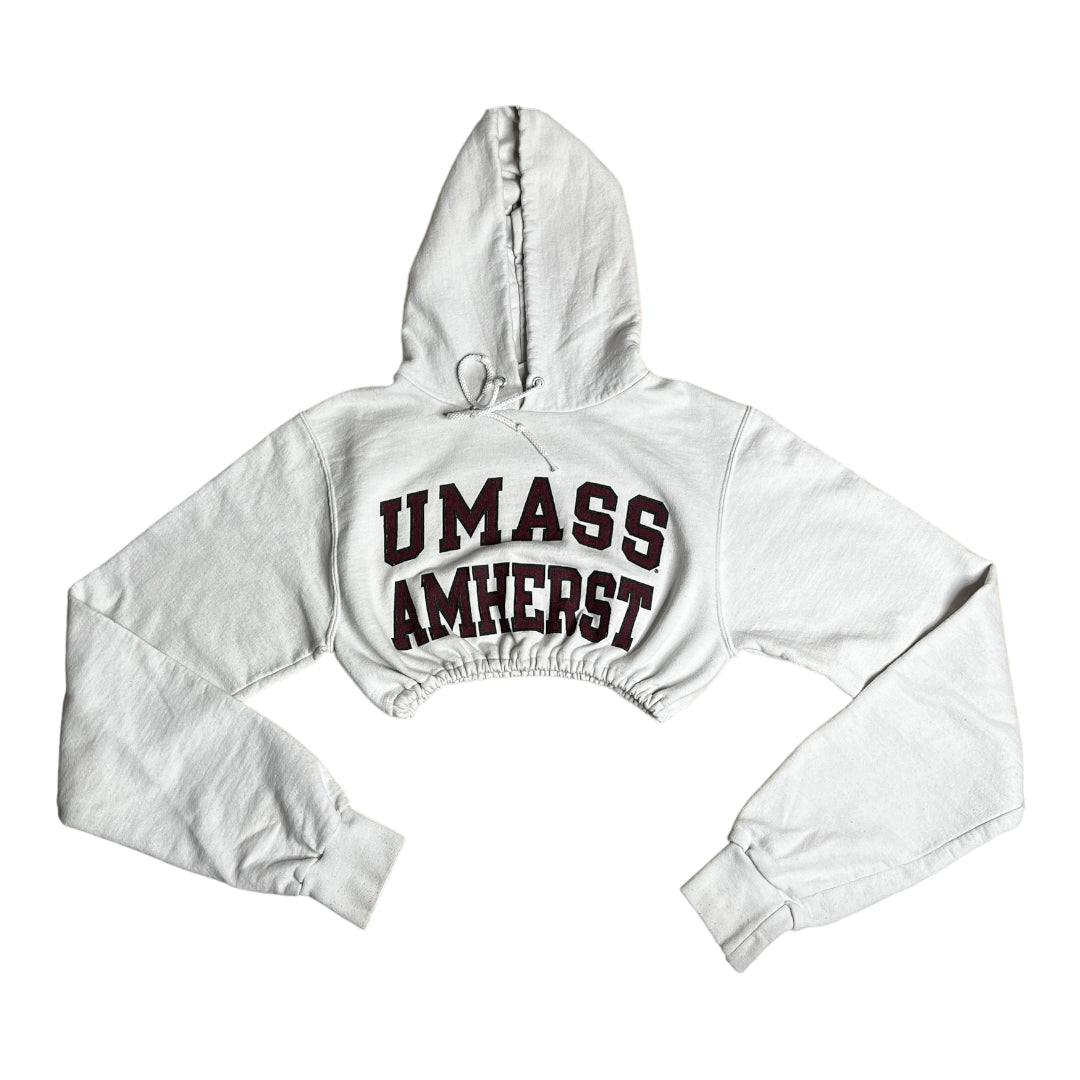 UMASS Amherst Reworked Crop Hoodie