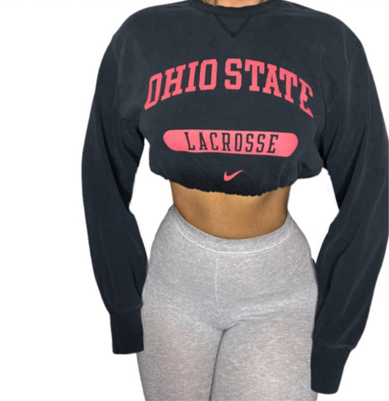 NIKE Ohio State Lacrosse Reworked Crop Hoodie