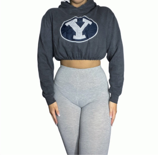 BYU Reworked Crop Hoodie