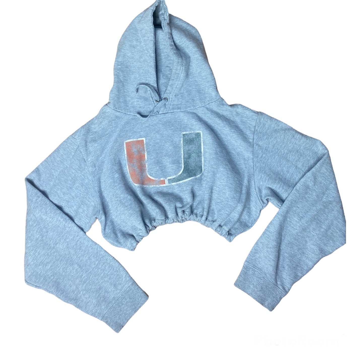 University of Miami Reworked Crop Hoodie Sweatshirt