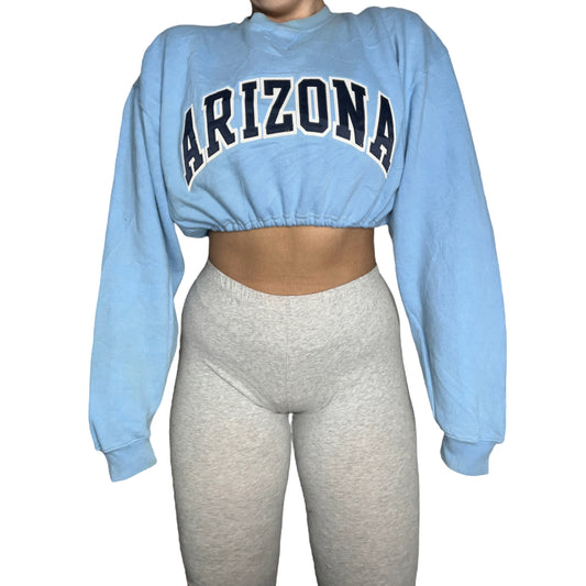 Arizona Reworked Crop College Crewneck